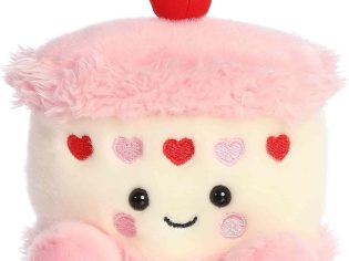 Adorable Palm Pals  Heart Cake Stuffed Animal - Fun Seasonal Plush For Kids and Adult Collectors - Perfect for Decorating Rooms and Valentine's Day - Pink 5 Inches
