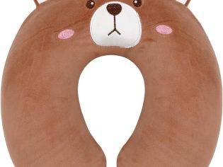Animal Travel Pillow Bear, Children's Neck Pillow, Cartoon U-shaped, Memory Foam Neck Pillow, Support Pillow for Car, Train, Office, Home, Plane for Travel