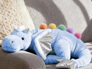 Large 36in Cute Dragon Stuffed Animals Plush Toy Soft Sky Blue Pterosaur Plushie Giant Fuzzy Dinosaur Pillow Plushies with White Wings Cuddly for Friends Family Member