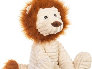 Plush Corduroy Lion Stuffed Animal Soft Cuddly Perfect for Child (Medium , 12 Inches)