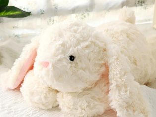 20.5" Soft Weighted Rabbit Stuffed Animal, Sturdy and Fluffy Beige Rabbit Plush Toy for Kids Cuddle, Cute Plushy Hugging Pillow Toy for Kids (20.5"x7.9"x5.9")